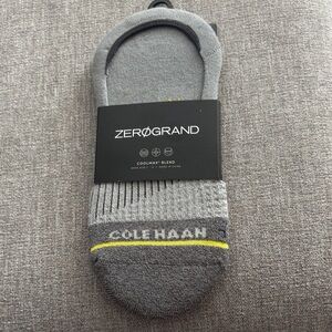 Cole Haan Gray No-Show Socks with Yellow Accent